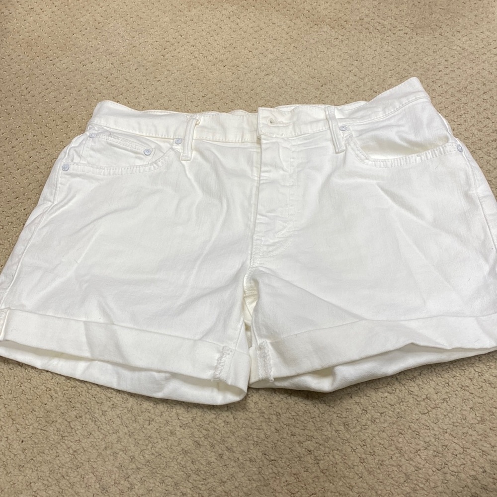 Mother white denim shorts waist 26